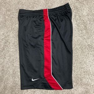 Nike Basketball Shorts Size L Black/Red W/ Pockets & Drawstring
